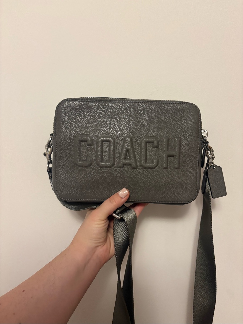 Coach Charter Slim Pebbled Leather Crossbody Messenger